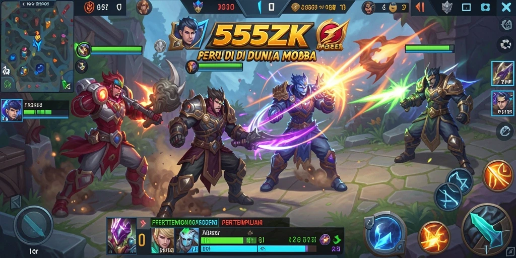 Gameplay seru dengan strategi tim di 555ZK.