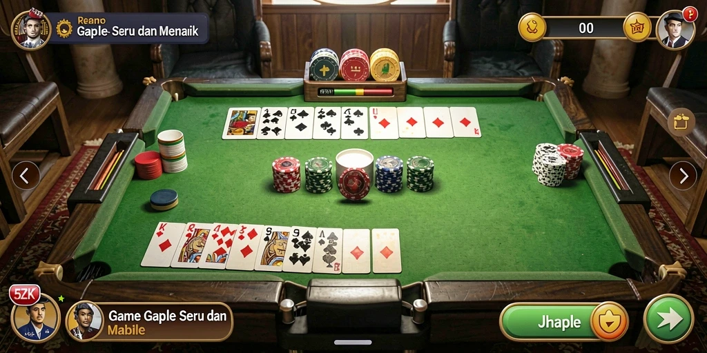 Gameplay seru dari 5ZK dengan fitur Gaple yang menarik.