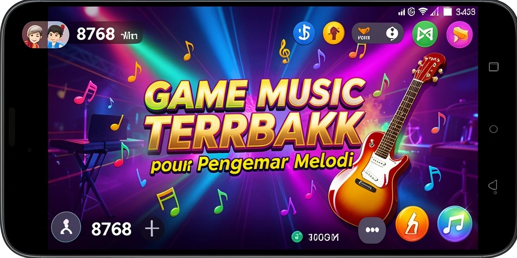 Screenshot gameplay 8768 menampilkan momen seru saat bermain musik.