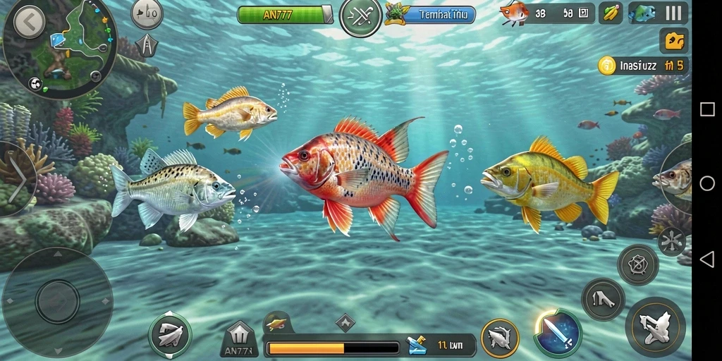 Tampilan gameplay AN777 yang penuh aksi Tembak Ikan.