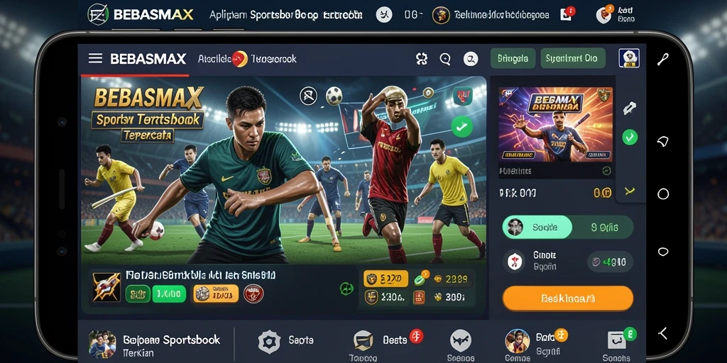Tampilan screenshot utama BEBASMAX menampilkan gameplay sportsbook yang menarik.
