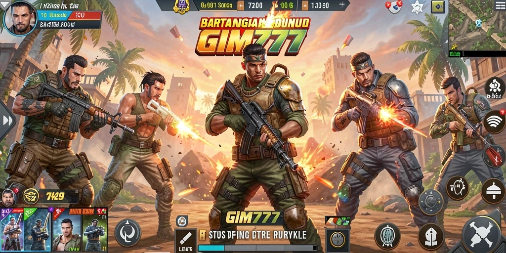 Gameplay GIM777 yang seru dalam pertarungan Battle Royale.