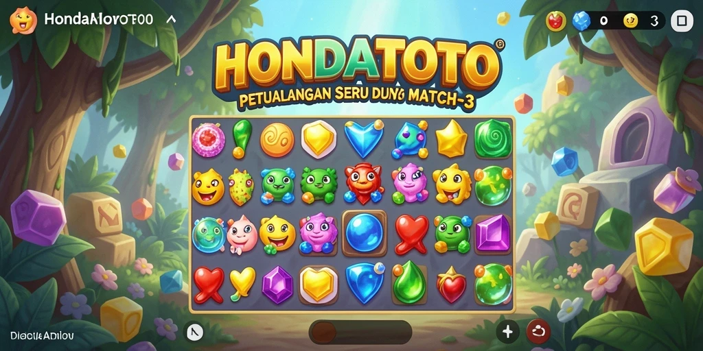 Tampilan gameplay <strong>HONDATOTO</strong> yang penuh warna dan menantang.