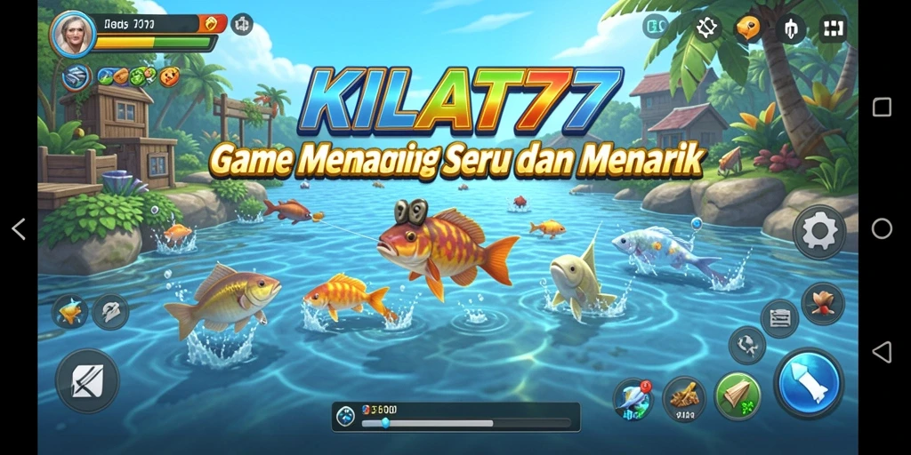 Screenshot gameplay KILAT77 dengan aksi memancing yang seru.