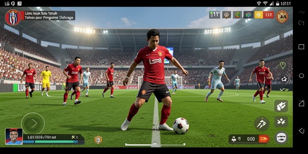 Tampilan gameplay menarik dari LG111 dengan aksi sepak bola seru.