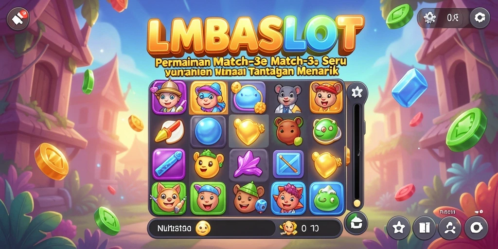 Tampilan gameplay LMBASLOT yang menarik dan penuh warna.