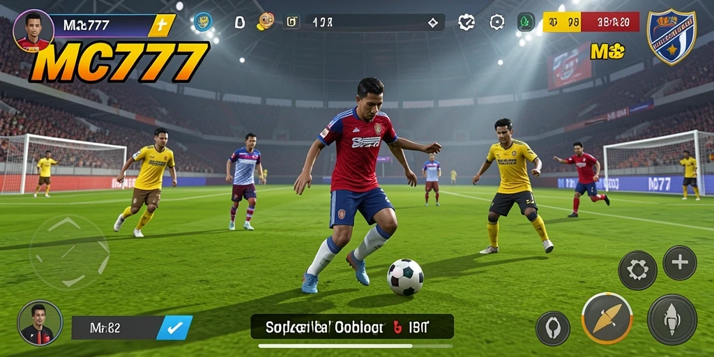Tampilan gameplay seru dari MC777 dalam pertandingan sepak bola