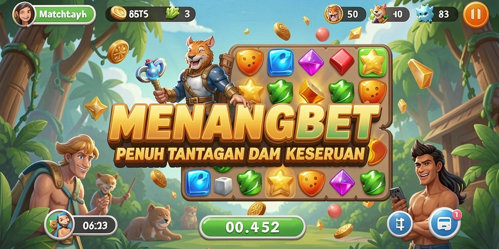 Gameplay seru Match-3 di MENANGBET dengan grafis menarik.