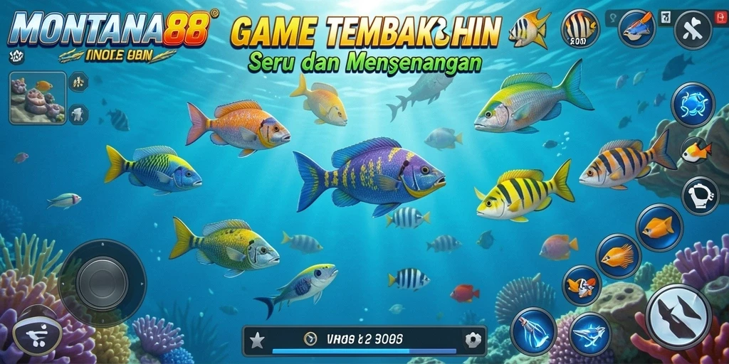 Screenshot MONTANA88 menampilkan gameplay tembak ikan yang menegangkan.
