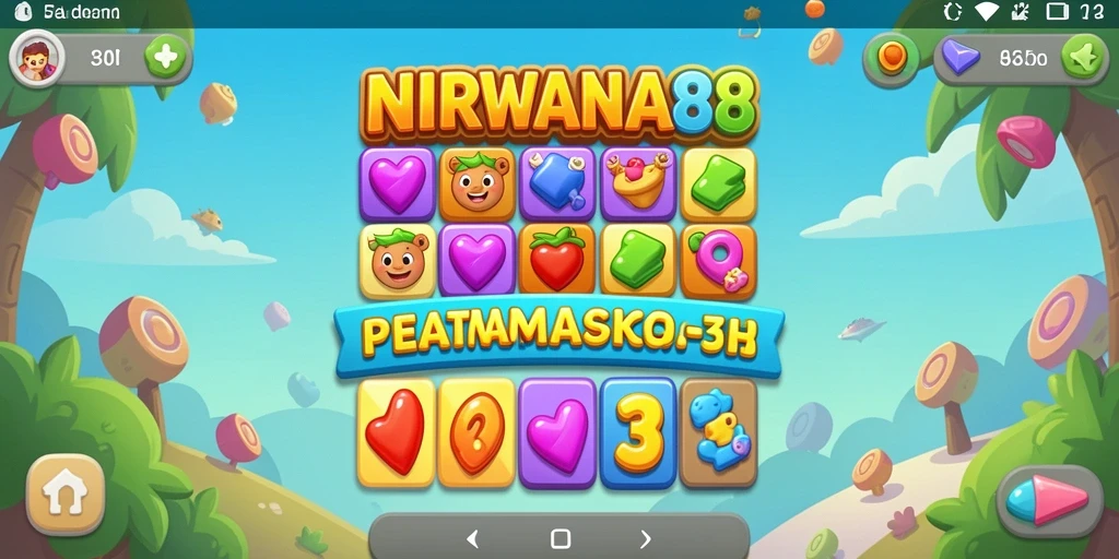 Tampilan gameplay seru dari NIRWANA88 dalam aksi Match-3.