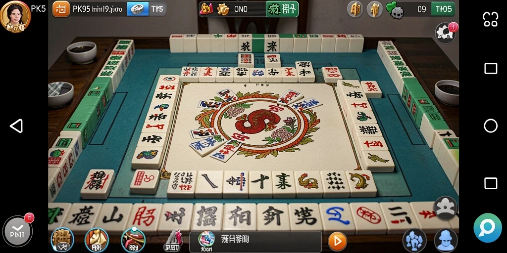 Screenshot utama PK95 menampilkan gameplay Mahjong yang menegangkan dan seru.