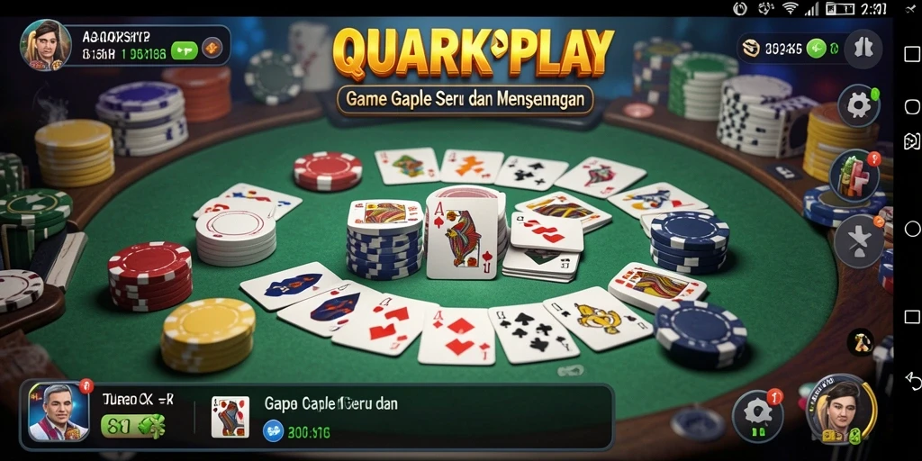 Screenshot gameplay <strong>QUARKPLAY</strong> yang menunjukkan momen seru bermain Gaple.