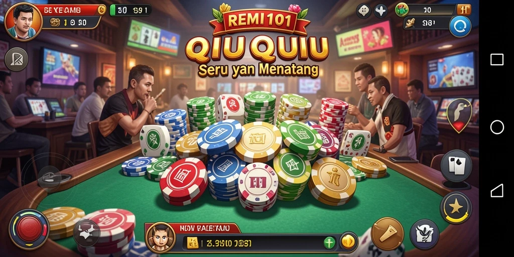 Tampilan utama gameplay QiuQiu yang menegangkan dan seru.
