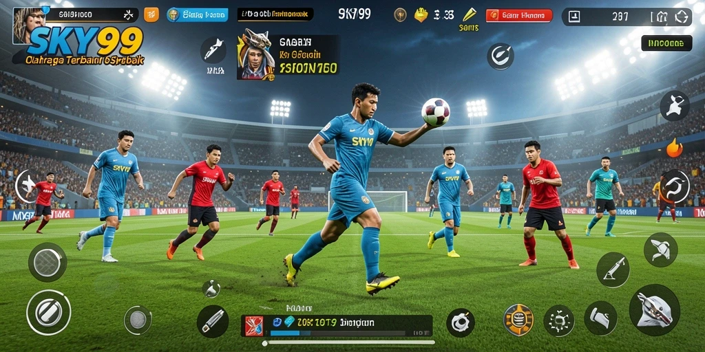 Tangkapan layar dari gameplay <strong>SKY99</strong> menunjukkan aksi seru olahraga.