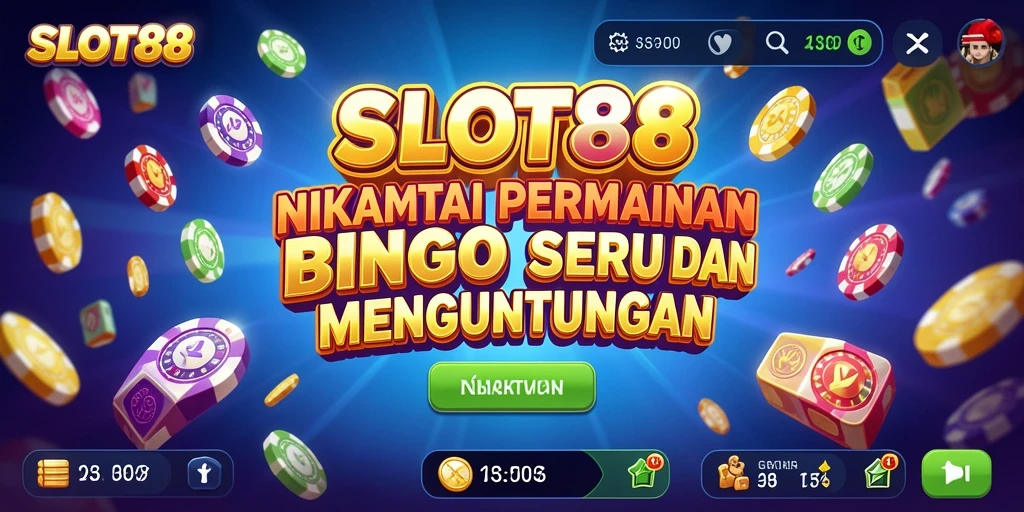 Tampilan gameplay Bingo yang menarik dan berwarna-warni di SLOT88.