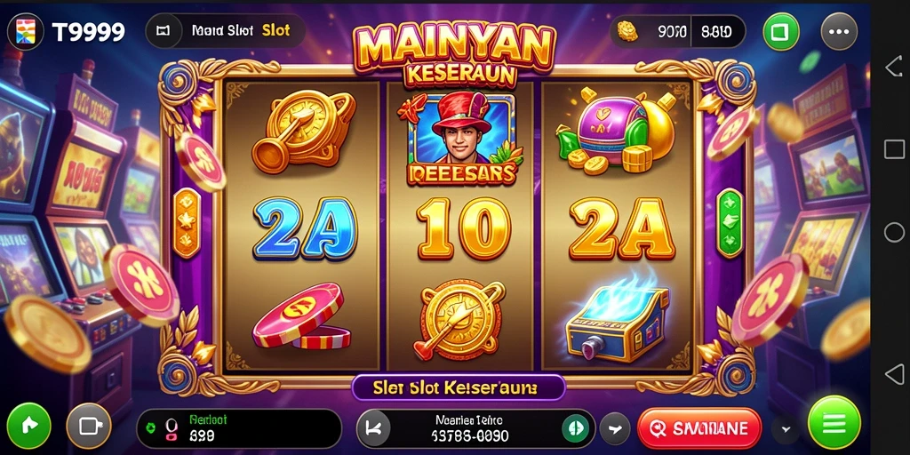 Tampilan gameplay seru dalam T9999 dengan banyak peluang kemenangan.