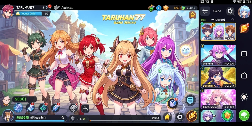 Screenshot TARUHAN77 menampilkan aksi pertarungan karakter anime.