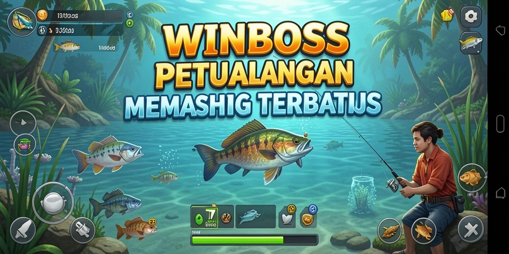 Tampilan gameplay WINBOSS yang menarik dengan aksi memancing yang mendebarkan.